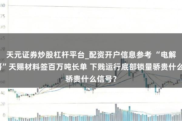 天元证券炒股杠杆平台_配资开户信息参考 “电解液一哥”天赐材料签百万吨长单 下贱运行底部锁量骄贵什么信号？