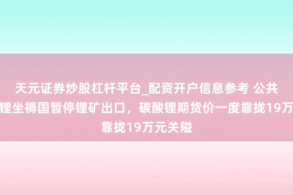 天元证券炒股杠杆平台_配资开户信息参考 公共第四大锂坐褥国暂停锂矿出口，碳酸锂期货价一度靠拢19万元关隘